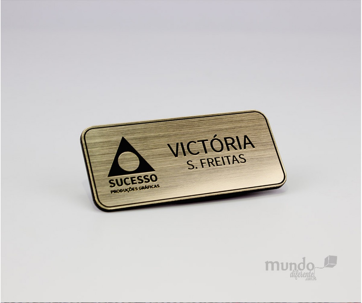 Boton Personalizado 5,5 x 2,5 cm Dourado   ( 02 ou mais pague R$ 32,90 )