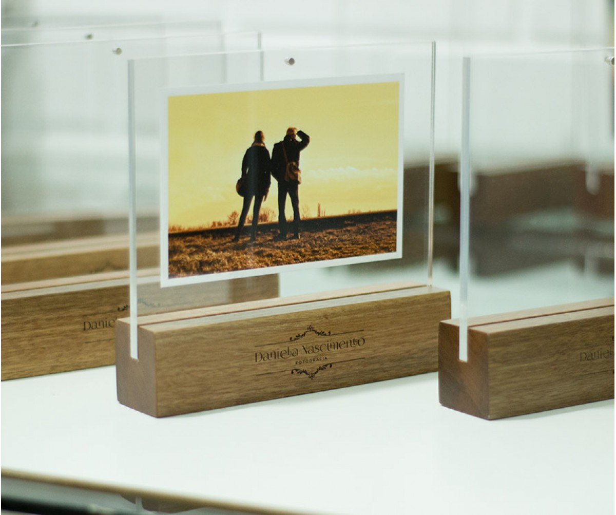 Wood Frame - Porta retrato 10x15 Horizontal sem suporte